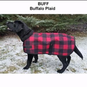 Lined Buffalo Plaid Adjustable Dog Blanket